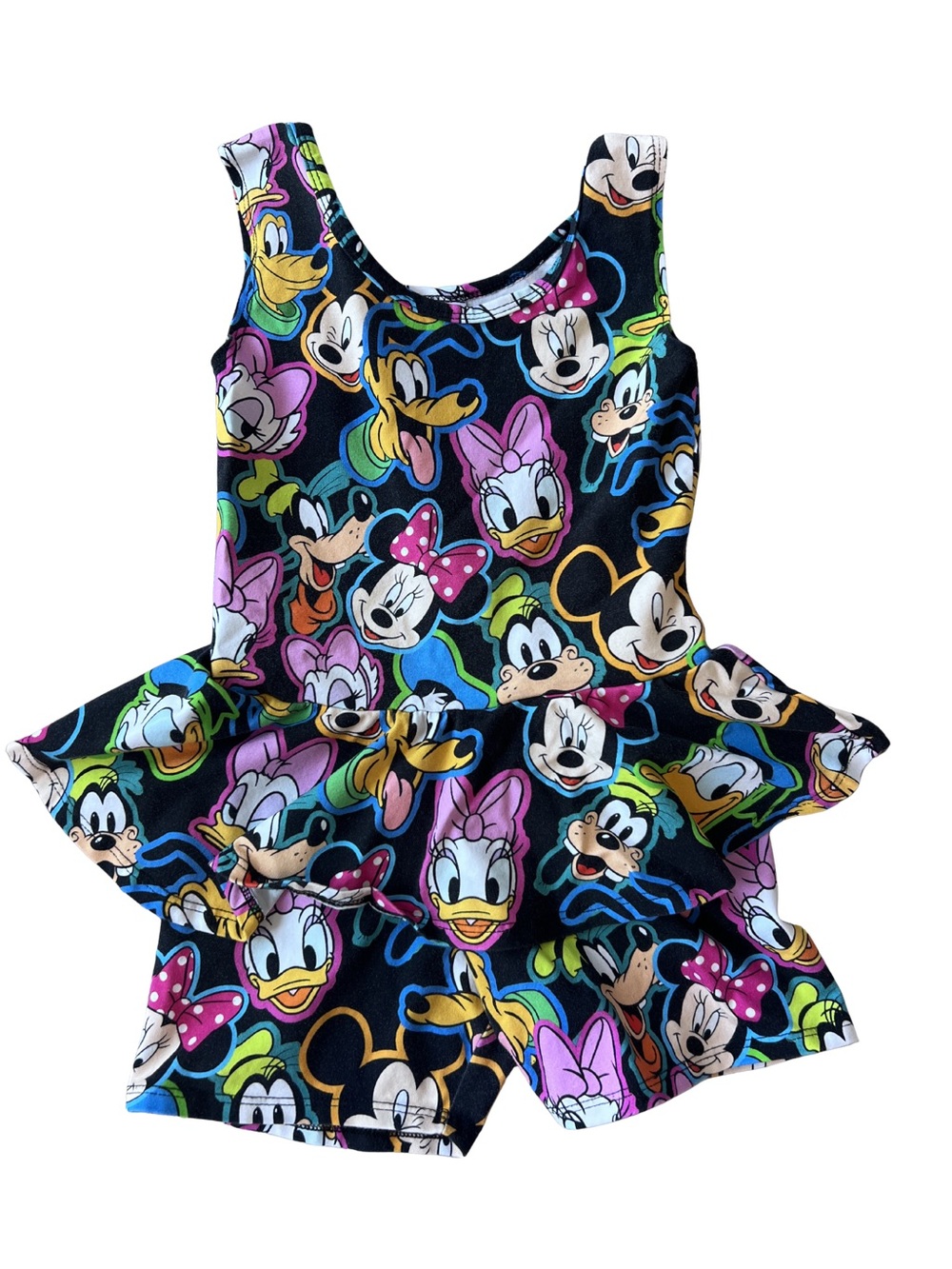 Wild Rich Kids Girls' Character Print Ruffled Tank Romper - Disney Faces